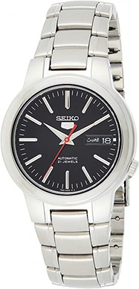 Seiko 5 Men's SNKA07 Automatic Black Dial Stainless Steel Watch