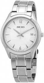 Seiko Noble Quartz Silver Dial Stainless Steel Men's Watch SUR417