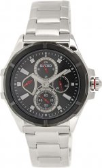 Seiko Lord GMT Multi-Function Black Dial Stainless Steel Mens Watch SRL035