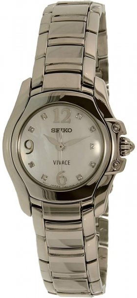 Seiko Ladies Stainless Steel Mother of Pearl Dial with Diamonds