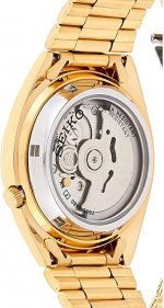 Seiko Men's SNXL72 5 Automatic Gold-Tone Stainless Steel Bracelet Watch with Patterned Dial