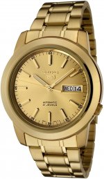 Seiko Men's SNKE56 5 Automatic Gold Dial Gold-Tone Stainless Steel Watch