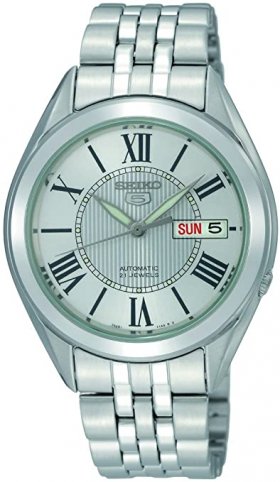 Seiko Men's SNKL29 Stainless Steel Analog with White Dial Watch