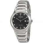 Citizen Men's Paradigm Black Diamond Dial Steel Watch AW1550-50E