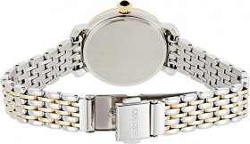 Seiko Women's 28mm Two Tone Steel Bracelet Steel Case Hardlex Crystal Quartz White Dial Watch SRZ522P1