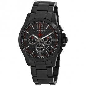 Longines Conquest V.H.P. Black Carbon Dial Men's Chronograph Watch L3.727.2.66.6