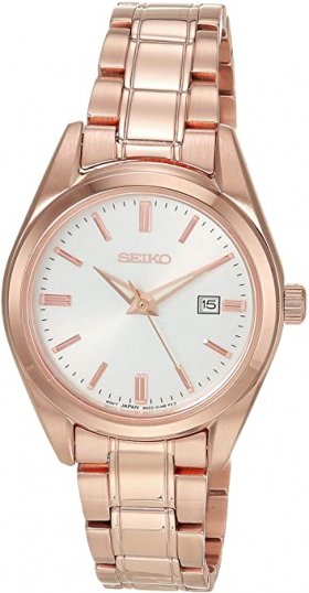 Seiko Women's Essentials Japanese Quartz, Rose Gold (Model: SUR630)