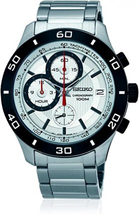 Seiko SSB189P1,Men's Chronograph,Stainless Steel Case & Bracelet,Silver Dial,100m WR,SSB189