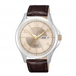 Citizen Men's Dress Stainless Steel Brown Leather Strap Watch Bf2009-29x