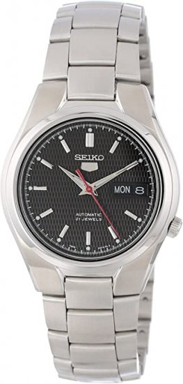 Seiko Men\'s SNK607 5 Automatic Black Dial Stainless-Steel Bracelet Watch