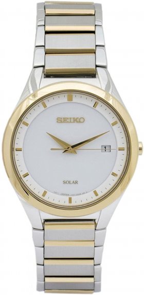 Seiko Men's SNE246 Two-Tone Stainless-Steel Quartz Watch with White Dial