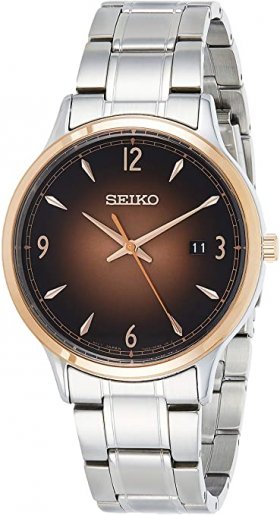 Seiko Essentials Quartz Brown Dial Stainless Steel Men's Watch SGEH90