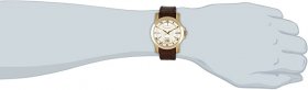 Seiko Premier Silver Dial Brown Leather Mens Watch SUR018