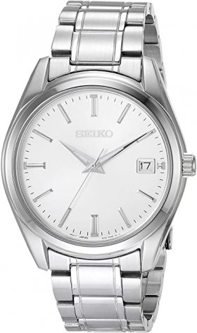 Seiko Men's Essentials Japanese Quartz With Stainless Steel Strap, Silver (Model: SUR307)