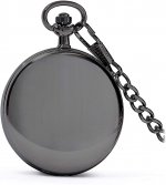 Seiko Speidel Classic Brushed Satin Engravable Pocket Watch with 14" Chain Date Window, Seconds Sub-Dial and Luminous Hands