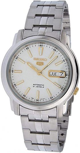 Seiko Mens Analogue Automatic Watch with Stainless Steel Strap SNKL77K1