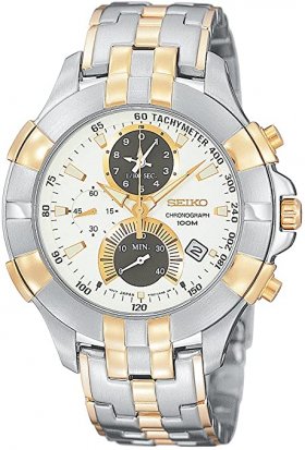 Seiko Men's SPC012 Retrograde Chronograph Two-Tone Watch