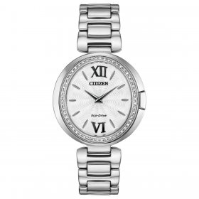 Citizen EX1500-52A Women's Capella Silver Tone Dial Diamond Watch