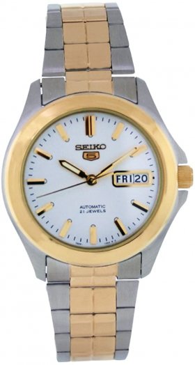 Seiko Men's SNKK94 Two Tone Stainless Steel Analog with White Dial Watch