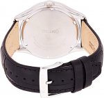 Seiko Men's Year-Round Stainless Steel Solar Powered Watch with Leather Strap, Black, 18 (Model: SNE491P1)