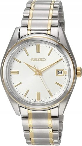 Seiko Women's Essentials Stainless Steel Japanese Quartz Two Tone Strap, Silver/Gold, 0 Casual Watch (Model: SUR320)