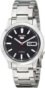 Seiko Men's SNK795 5 Automatic Stainless Steel Watch with Black Dial
