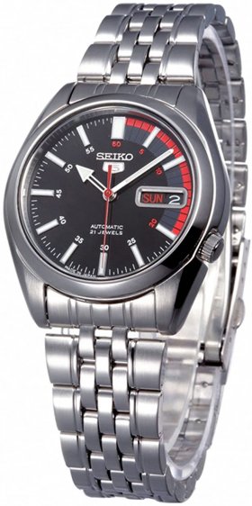 Seiko Series 5 Automatic Black Dial Men's Watch SNK375J1