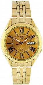 Seiko Men's SNKL38 Gold Plated Stainless Steel Analog with Gold Dial Watch
