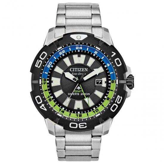 Citizen BJ7128-59G Men\'s Promaster GMT Silver Tone Bracelet Watch