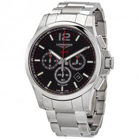 Longines Conquest V.H.P. Perpetual Chronograph Quartz Black Dial Men's Watch L37274566