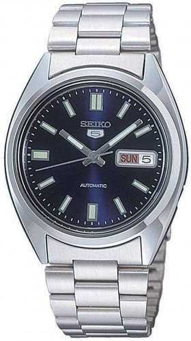 Seiko SNXS77 Automatic Blue Day Date Dial Silver Steel Bracelet Men Watch NEW