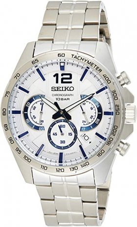 Seiko Conceptual Chronograph Quartz White Dial Men's Watch SSB343P1