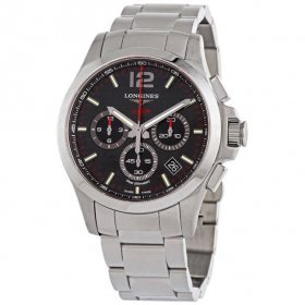 Longines Conquest V.H.P. Perpetual Chronograph Black Carbon Dial Quartz Men's Watch L37174666