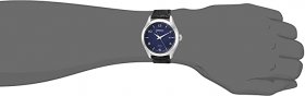 Seiko Men's Dress Stainless Steel Japanese-Quartz Watch with Leather Calfskin Strap, Black, 20.5 (Model: SNE491)