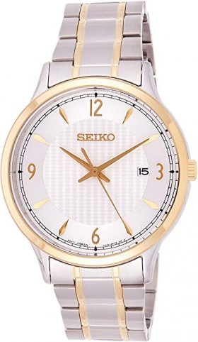 Seiko SGEH82P1 Men's Classic White Dial Two Tone Steel Watch