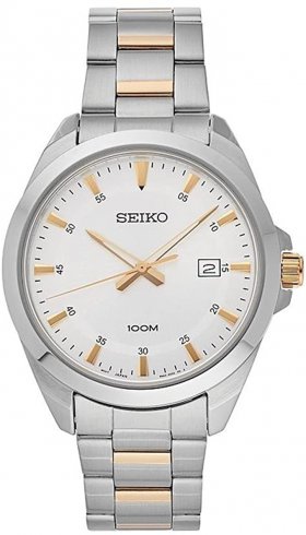 Seiko Silver Dial Stainless Steel Mens Watch SUR211