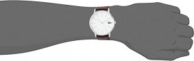 Seiko Lacoste Men's Stainless Steel Quartz Watch with Leather Strap, Brown, 20 (Model: 2011002)