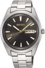 Seiko Quartz Grey Dial Stainless Steel Men's Watch SUR343P1