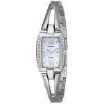 Womens Swarovski Solar Stainless Watch - Silver Bracelet - Pearl Dial - SUP083