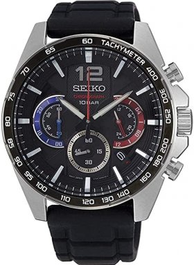 Seiko neo Sports Mens Analog Quartz Watch with Rubber Bracelet SSB347P1