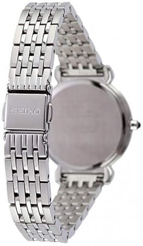 Seiko Women's 29.6mm Steel Bracelet & Case Hardlex Crystal Quartz Silver-Tone Dial Analog Watch SFQ801P1