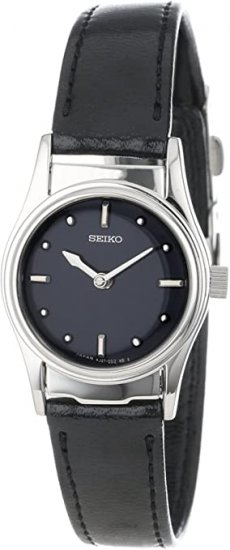 Seiko Women's SWL001 Braille Black Leather Strap Watch