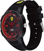 Seiko Ferrari Men's Apex Quartz Watch with Silicone Strap, Black, 18 (Model: 0830747)