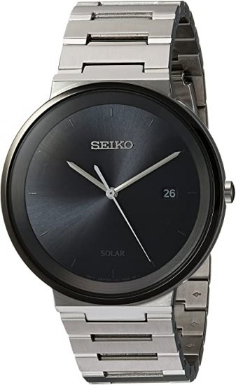 Seiko Men\'s Dress Japanese-Quartz Watch with Stainless-Steel Strap, Silver, 20 (Model: SNE479)