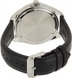 Seiko Men's 42mm Black Leather Band Steel Case Hardlex Crystal Quartz White Dial Analog Watch SUR213