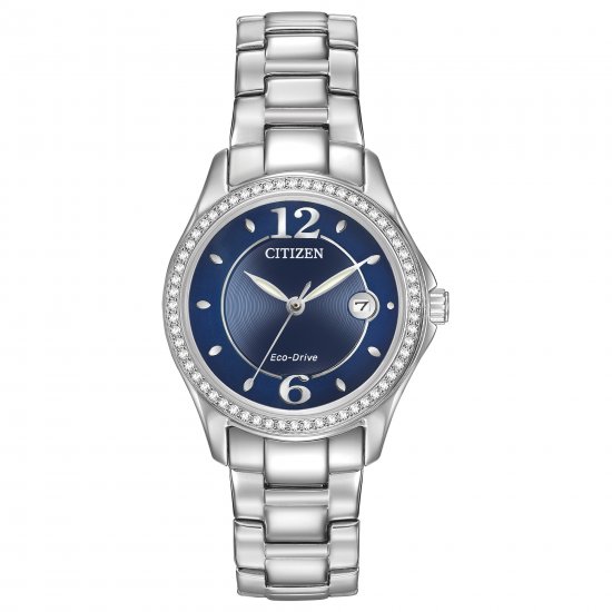 CITIZEN Women\'s FE114086L Silhouette Watch - Blue Dial Stainless Steel Case Eco drive Movement
