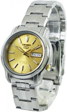 Seiko Automatic Champagne Dial Stainless Steel Mens Watch SNKL81