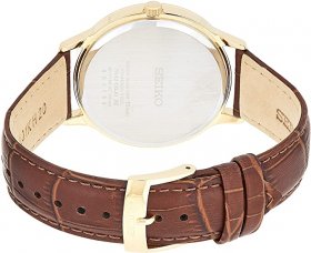 Seiko Quartz White Dial Brown Leather Men's Watch SGEH86