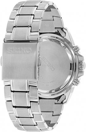 Seiko Men's Chronograph Solar Powered Watch with Stainless Steel Strap SSC141P1