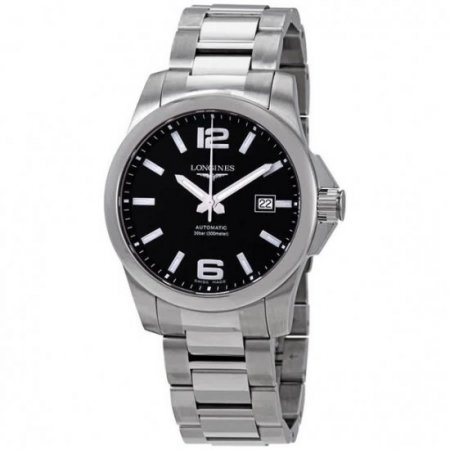 Longines Conquest Black Dial Automatic Men's 41mm Watch L3.777.4.58.6